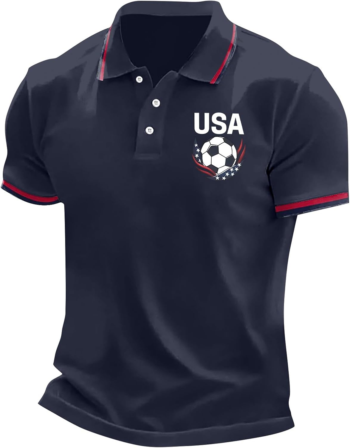 Mens American Flag Polo Shirt 4th of July Outfits Football Graphic Golf Shirts USA Tee Summer Patriotic Tops for Men