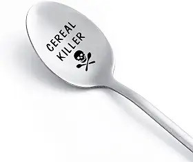presentes para o pai colher assassina de cereais gravada a laser, negócio real para o amante de cereais, pai presentes de natal para o pai homens engraçado gravado pá de colher de a