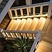 SOLPEX 6 Pack Four-Sided Illumination Solar Step Lights for Outside, Solar Stair Lights Outdoor, Solar Railing Lights Outdoor Waterproof with 33 LEDs for Steps, Stair, Deck, Porch (Warm White)