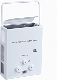 Portable Camping Shower, Portable Water Heaters, 6l Tankless Water Heaters, Liquefying Gas Outdoor Digital Display Water Heaters For Camping, Rv, Boat, Cabins White