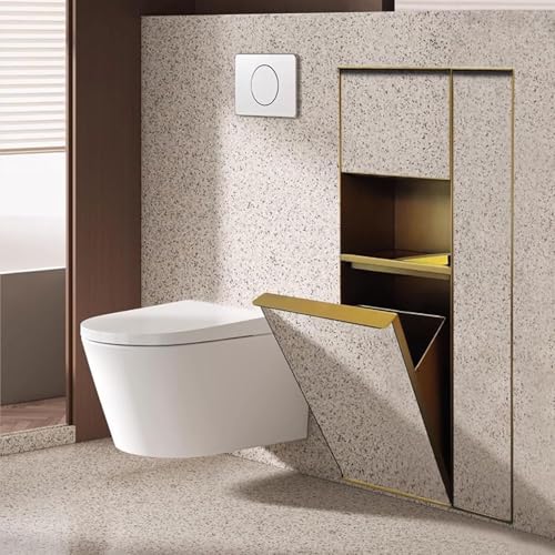 Nicho de baño empotrado de acero inoxidable 304 con portarrollos oculto y cubo de basura B 3