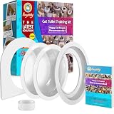 FuzzyMilky Cat Toilet Trainer Kit for Cats - Teach Cat to Use Toilet, Cat Potty Training Kit (One Pack + Extra Training Pan)