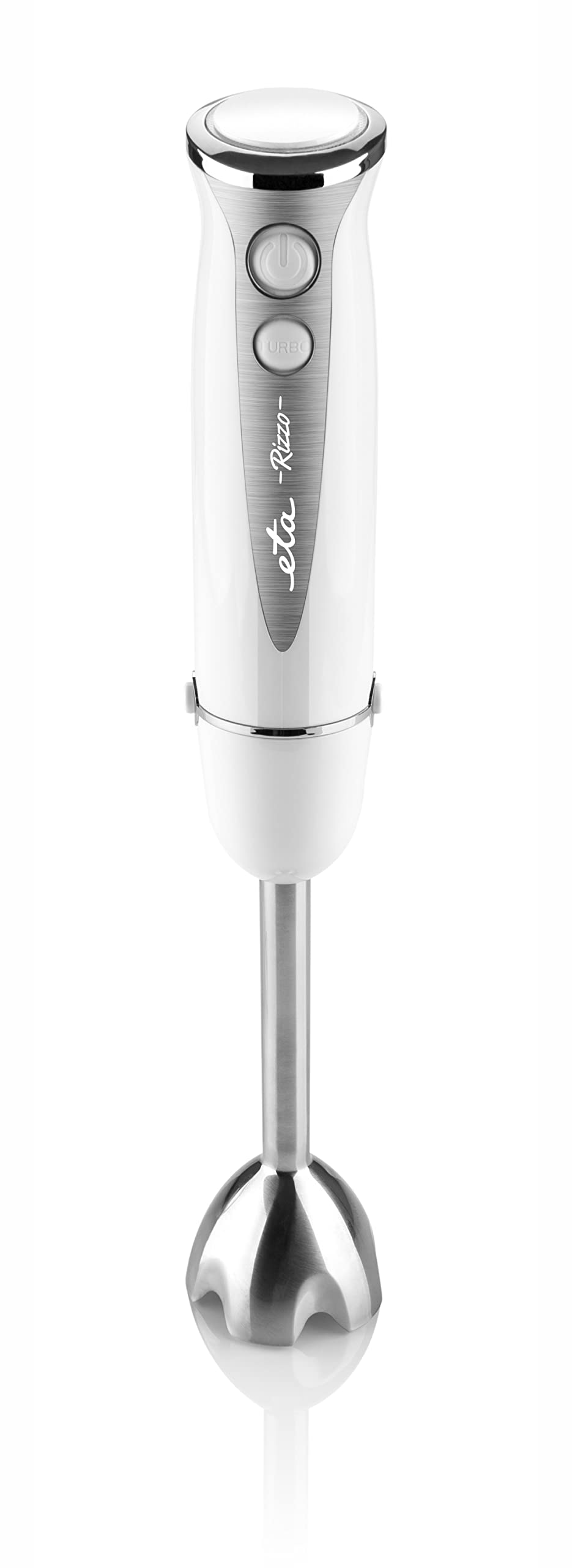 ETA Rizzo Immersion Blender with highlighted control buttons and stainless steel blending head.