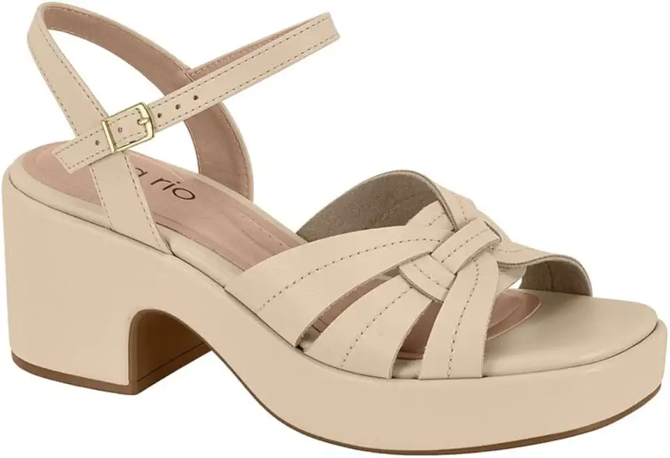 Sandália Meia Pata Beira Rio Feminina Salto Alto Grosso Plataforma Conforto Original