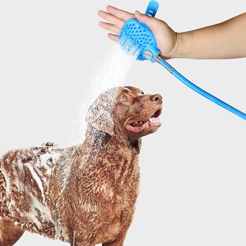 Ferramentas de banho para animais de estimação, esfregão de cachorro para banho, pulverizador e esfr