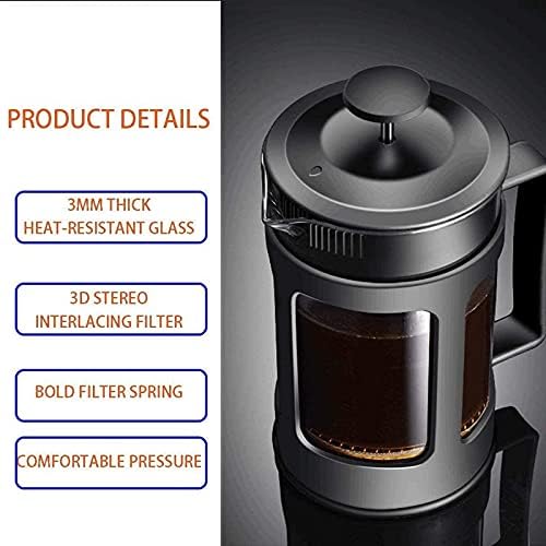 Coffee Press Glass Press Coffee Tea Maker 600Ml Coffee Press Borosilicate Glass with Handle Pots