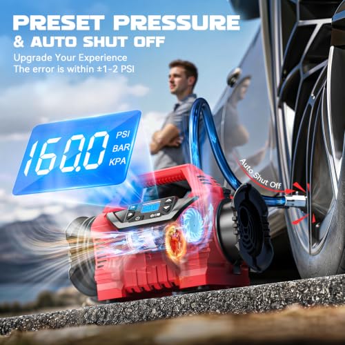 Image of 3X Faster 160PSI Cordless Air Pump Compatible with Milwaukee 18V Battery