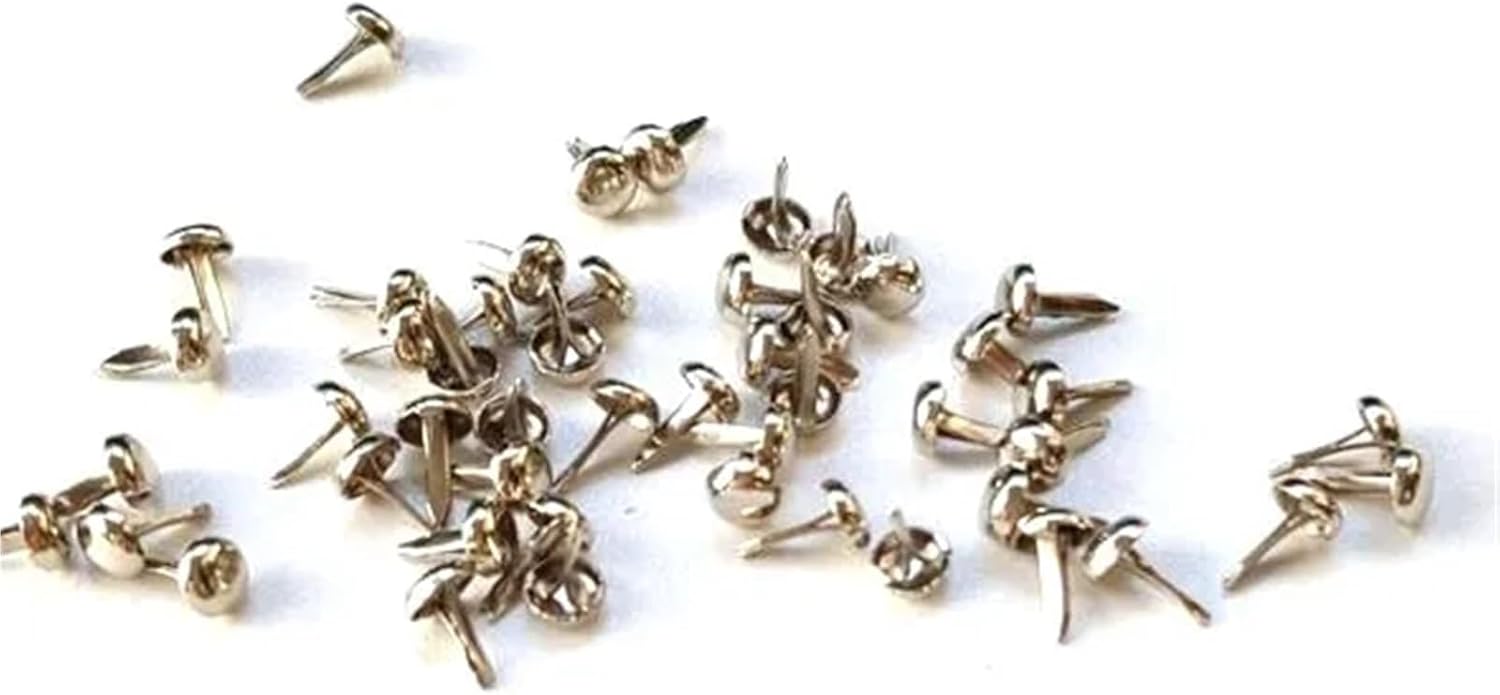 Paper fasteners 2000pcs 4.5mm Metal Brads for Scrapbooking Accessories Paper Crafts Wedding Supplies Puppy Decoration(Silver)