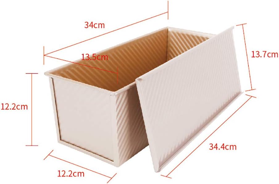 Nonstick Loaf Pan, Aluminized Steel Bread Toast Mold with Cover 1000G / 35 OZ 13.4 × 4.8 ×4.8 inch