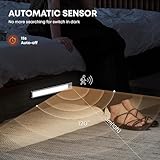 LROLTEF Under Cabinet Kitchen Lights Motion Sensor Dimmable 21cm 1500mAh 6500K LED Under Counter USB-C Rechargeable Wardrobe Sensor Indoor Night Lights for Kitchen Shelf Stairs Closet 2 Pack - Image 5