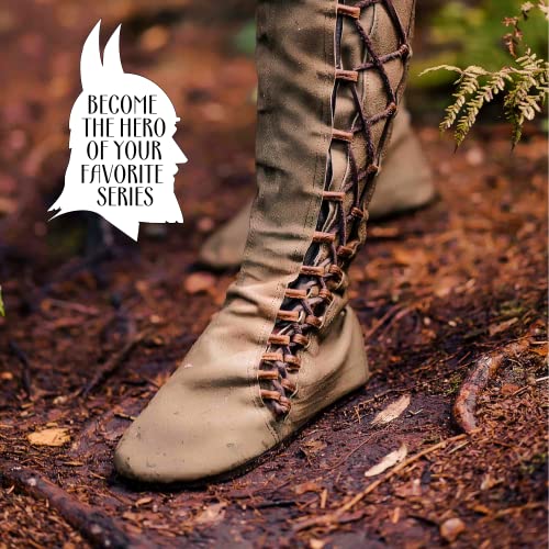 Medieval Legol Genuine Leather High Boots for LARP Fests Ancient Look Cospaly Designed with Artificial Aging Effect for Women Men (7.5) 4 Medieval Legol Genuine Leather High Boots for LARP Fests Ancient Look Cospaly Designed with Artificial Aging Effect for Women Men (7.5)