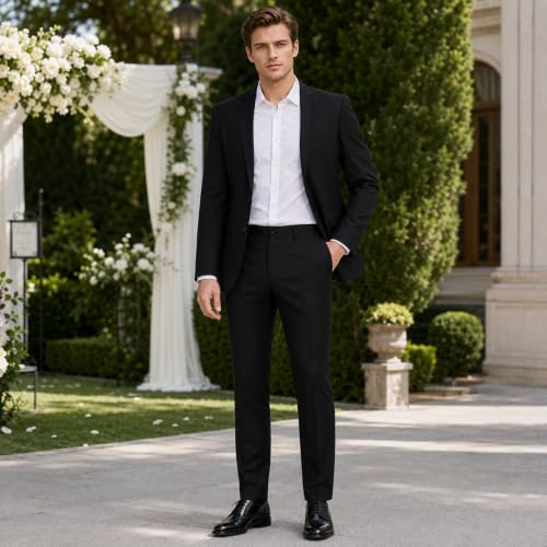 AZoiNM Men's Flat Front Dress Pants Slim Fit Stretch Business Casual Pants by AZoiNM - Used condition - Image 2