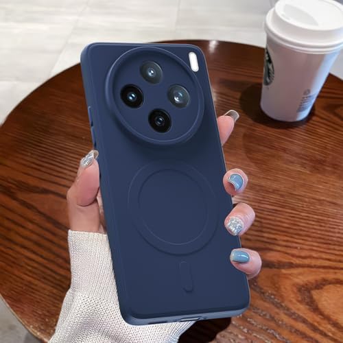 Image of Pikkme Back Cover for Vivo X200T 5G Soft Matte Silicone Mag-Safe Design (Mag-Safe Not Support) Camera Protection | Slim Fit Bumper Cover (Blue)