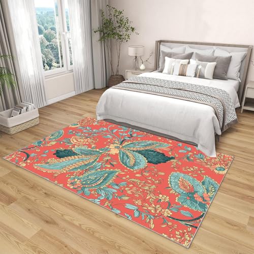 Tapis lavable en machine antidérapant rouge clair 120x180 cm - 4