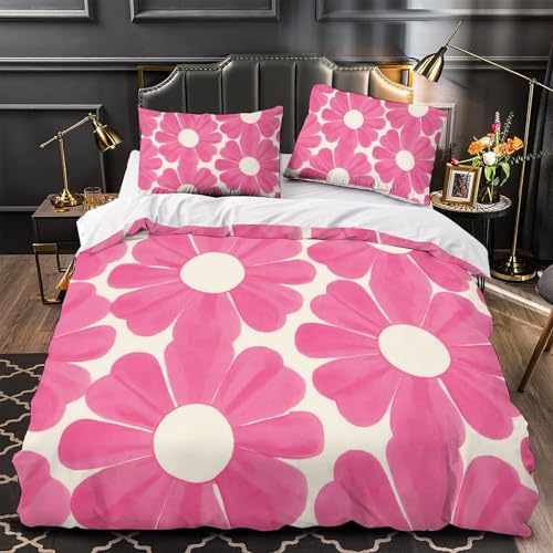 Housse de couette microfibre 140x200 fleurs avec sa taie d'oreiller - 4