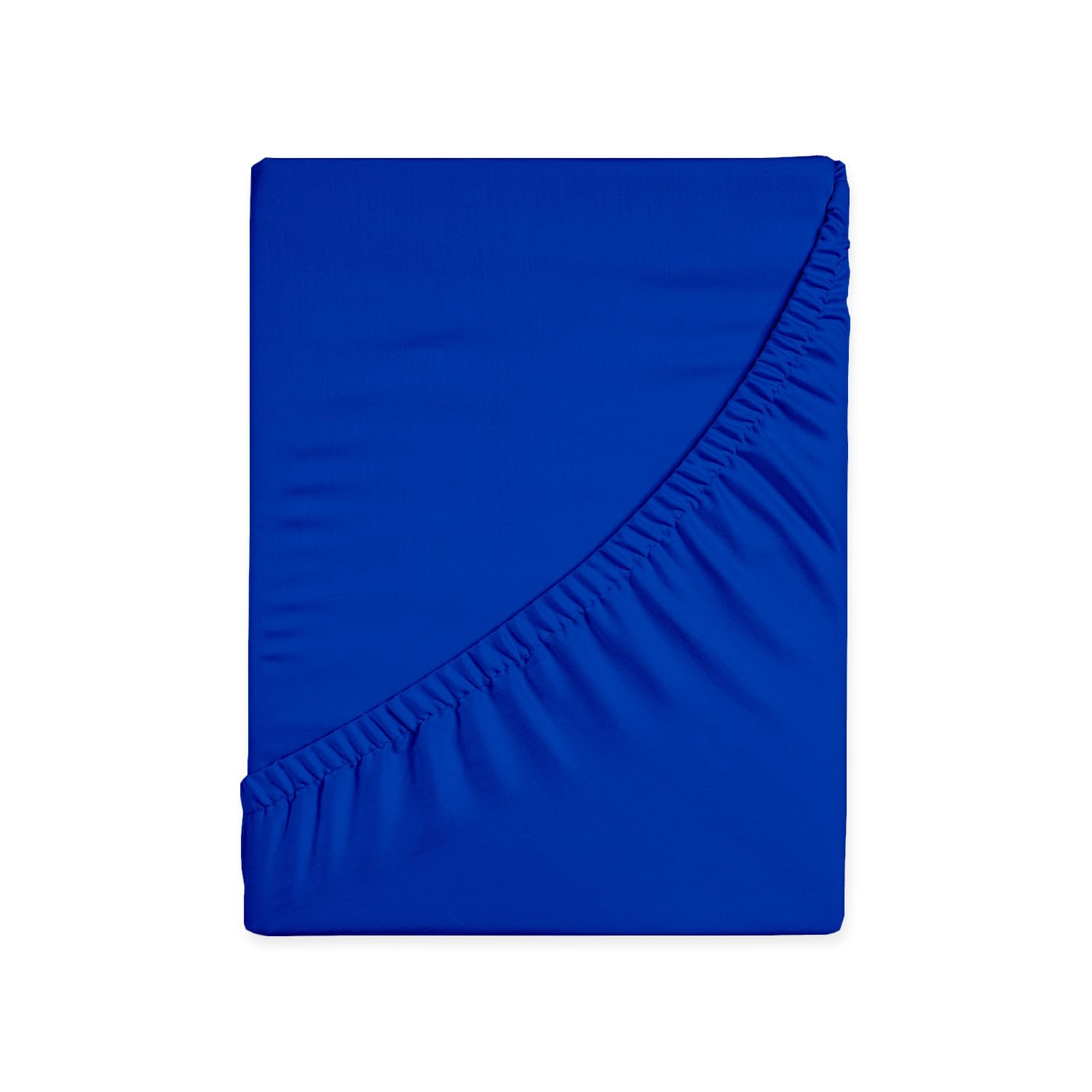 HUNTER BEDDING Pure 100% Cotton Double Fitted sheet 400 Thread Count Long Staple Cotton 1PC Fitted Sheet 140x200 cm,Sateen Weave 40cm Deep Fitted Sheets (Egyption Blue)