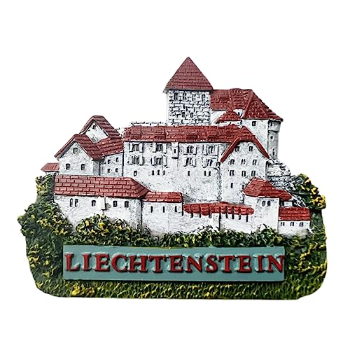Liechtenstein Vaduz Aimant de réfrigérateur 3D Souvenir de voyage Décoration de réfrigérateur Autocollant magnétique Peint à la main