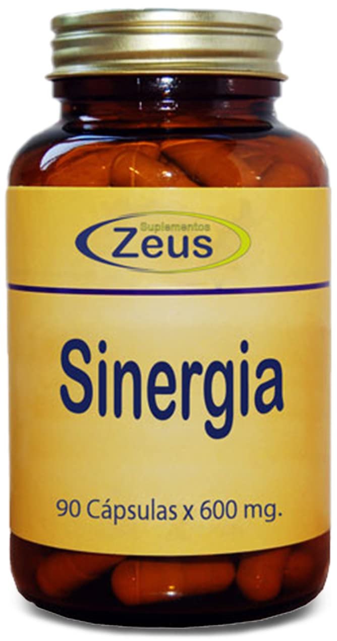 Suplementos Zeus SINERGIA | Contribuye al funcionamiento normal del sistema inmunitario | Complemento Alimenticio a base de Hongos, Plantas y Vitamina C | 100% Vegano | 90 Cápsulas Vegetales