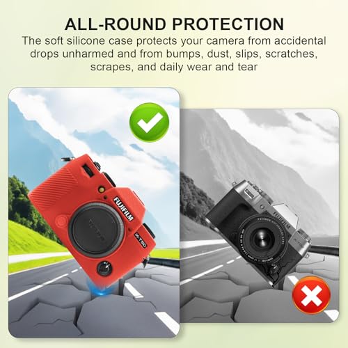 Funda Protector de Cámara para Fujifilm X-T50 Silicona Roja miniatura 4