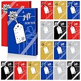 TecUnite 30 Pcs Gift Card Box Holders Gifts for You Present Greeting Card Holder with Paper Tags and Bows Mini Favor Wrapping Boxes for Holiday Party (Classic Color, Festival)