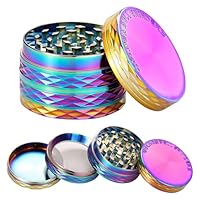 LIHAO Grinder Pollen Crusher 4-teiliges Set 2inch Krautmühle Zinklegierung für Gewürze, Spice, Kräuter, Herb (Multifarben)