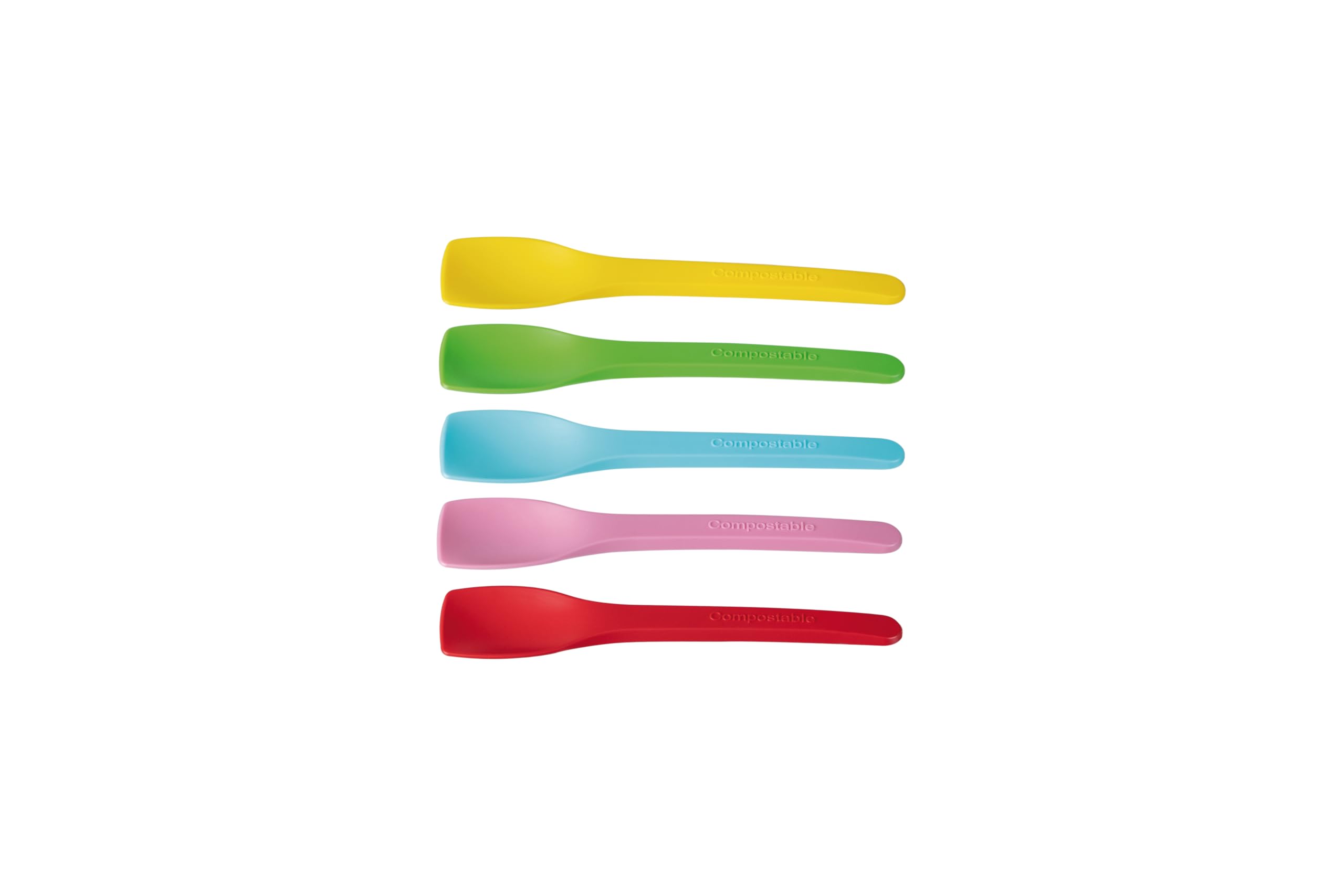 Cuillère à glace mix 5 couleurs en CPLA 10 cm - 5000 unités - Betik