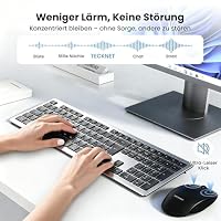TECKNET Tastatur Maus Set Kabellos, 2.4G Wiederaufladbare Maus und Tastatur – Ansicht 4