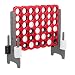 ECR4Kids Jumbo 4-to-Score Giant Game Set - Oversized 4-in-A-Row Fun for Kids, Adults and Families - Indoors/Outdoor Yard Play - 4 Feet Tall - Red and Gray