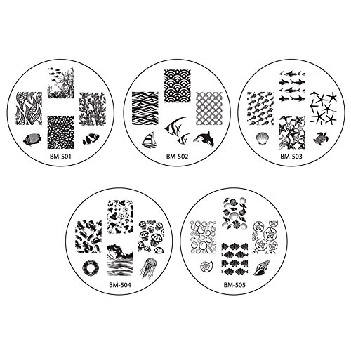 Bundle Monster 10pc Nail Art Stamping Image Plates - 2014 Sun Kissed Collection by BMC