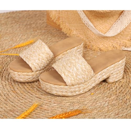 Image of Women's Espadrilles Platform Sandals Wedges Slides Sandals Open Toe Fashion Summer Outdoor Beach Sandals