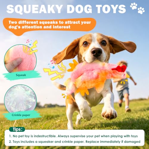 Image of Fuufome Squeaky Dog Toy, No Stuffing Plush Toy for Puppy Small Medium Dogs