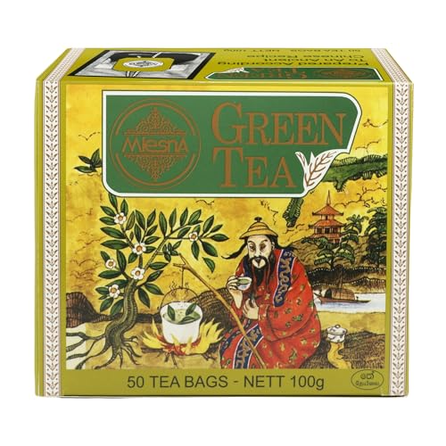 Image of Mlesna Green Tea 100g | 50 Foil-Wrapped Tea Bags | Pure Ceylon Green Tea | Rich in Antioxidant | Imported from Sri Lanka