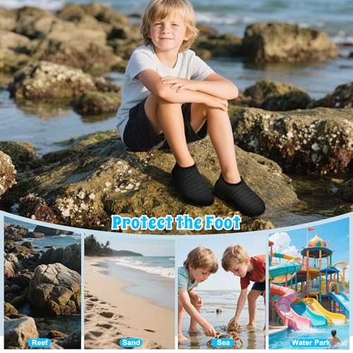 Kids Water Shoes for Boys Girls, Quick Dry Barefoot Aqua Socks for Beach, Swim, Pool Outdoor Sports4