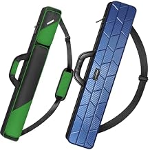 PEKREWS 2x2 Soft Cue Bag Green & 4x4 Hard Pool Cue Case Blue Set