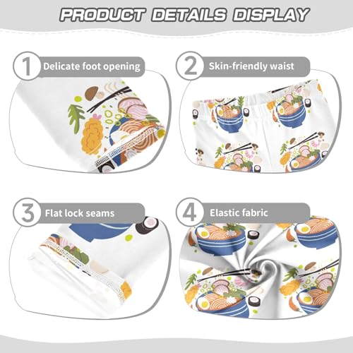 ZZKKO Girls Leggings Ramen Noodle Soup Toddler Girls Clothes Leggings for Girls Toddler Girls Leggings 3-4T3