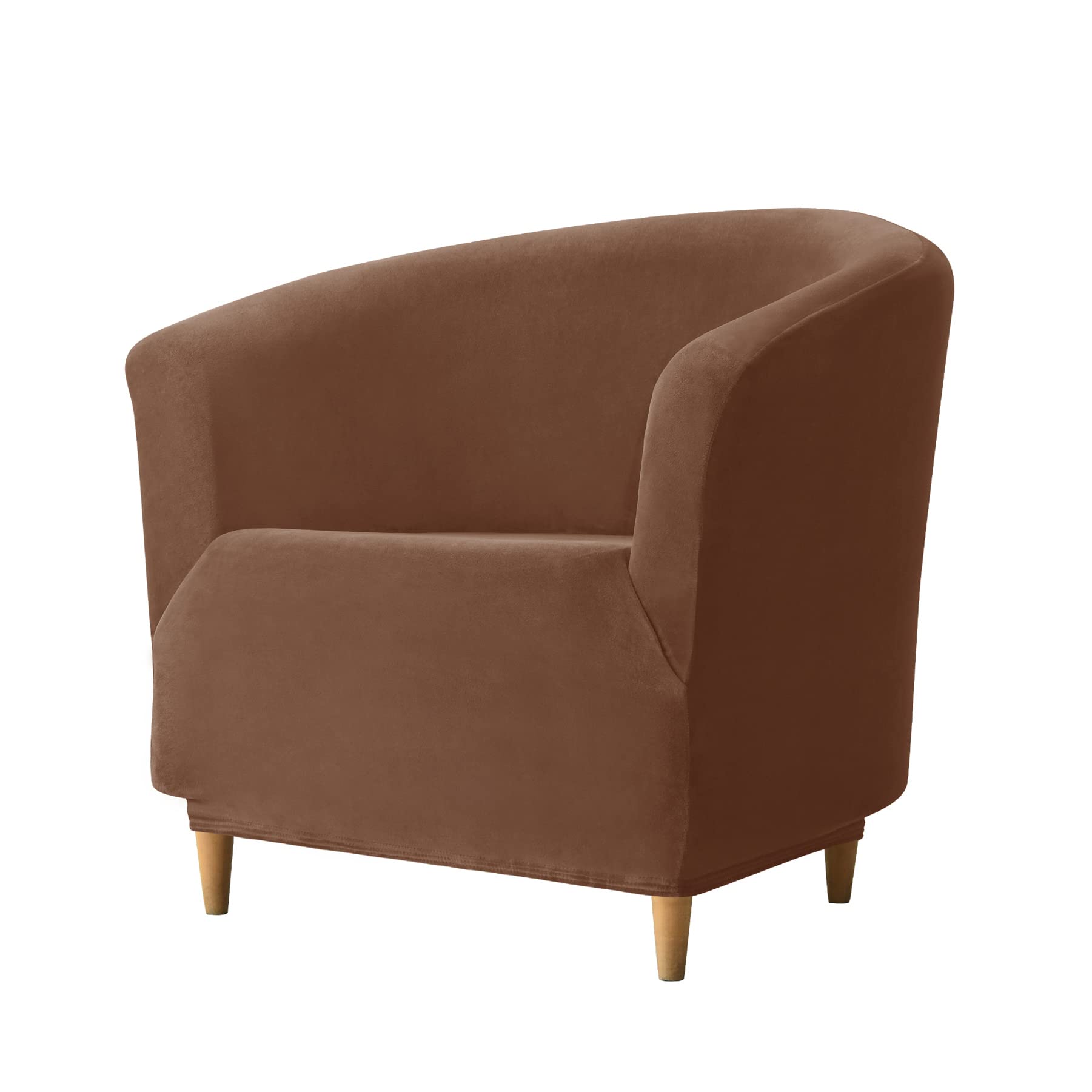 GYHH Velvet Tub Chair Slipcover - Club Chair Covers - Armchair Slipcovers,Sofa Covers,Couch Covers Furniture Protector for Home Decor (6# Dark Coffee,1-PIECE)