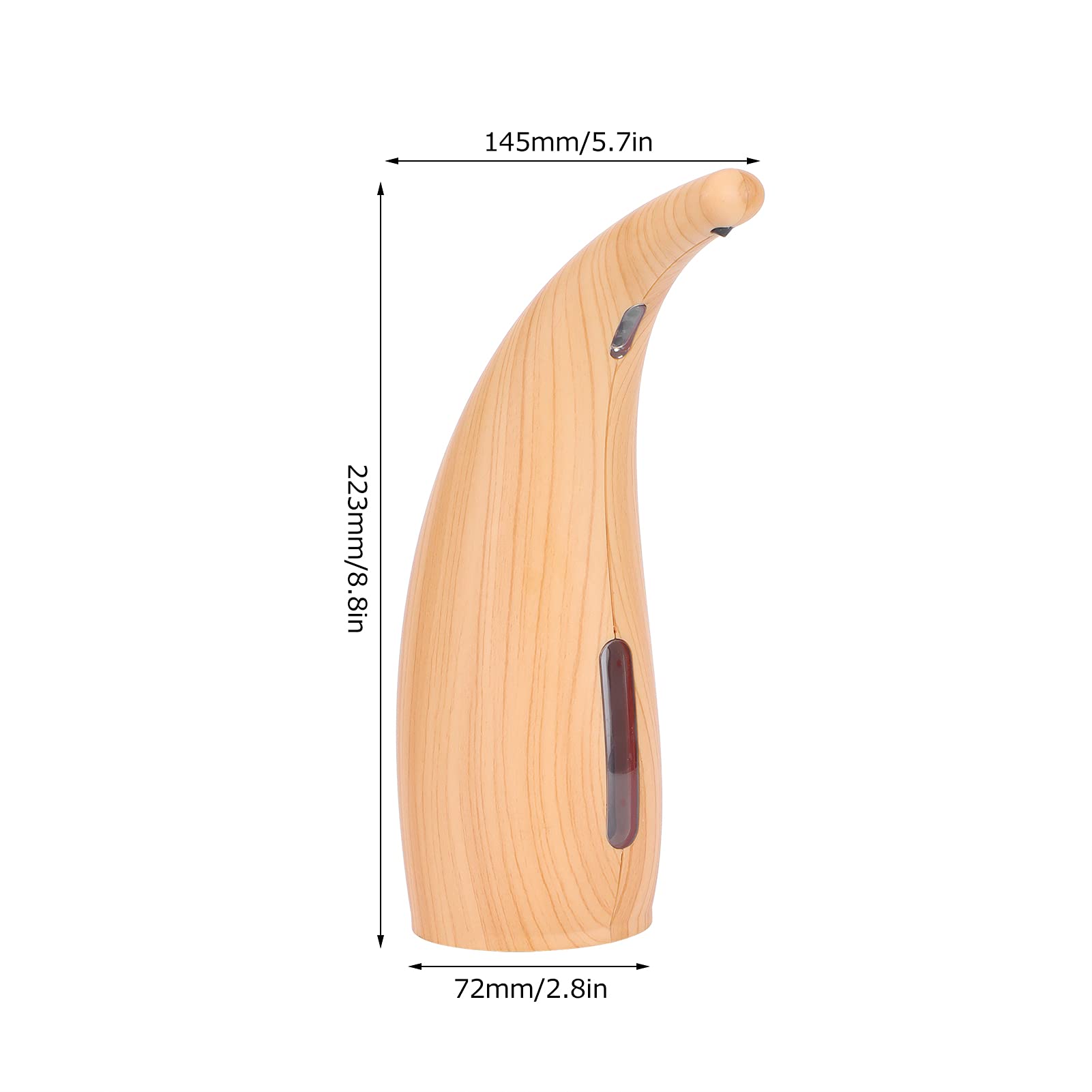 Dispensador de jabón de Madera Dispensador de jabón automático de jabón no automático Grano de Madera Ligera para Restaurante de Hotel de baño de Cocina (no enviado con batería)
