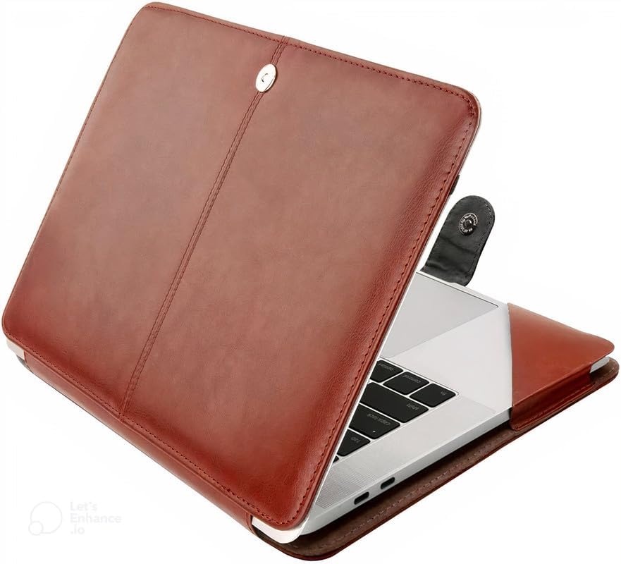 Image of Flausen Original PU Leather Case Cover Compatible for Laptop (ASUS Vivobook 14 X415EA 14.1 inch, Navy Blue)