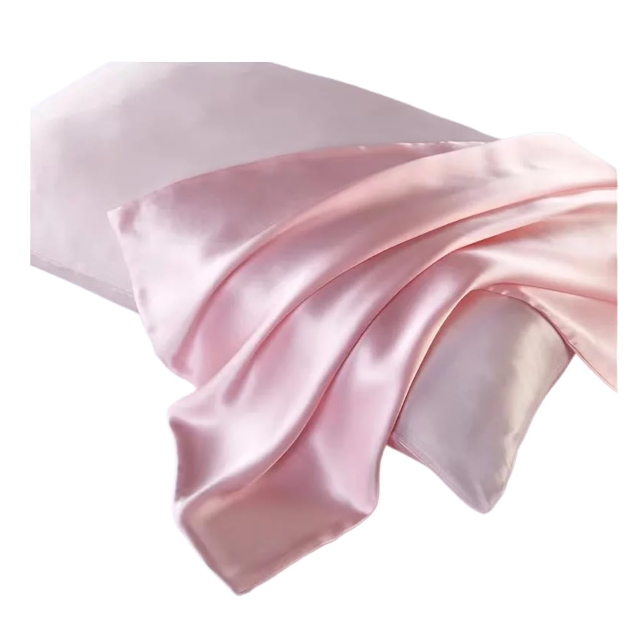 Silky Pillow Covers, 2 pcs Satin Envelope Closure Pillowcases Multicolor Multiple Sizes(Pink,51x66cm)