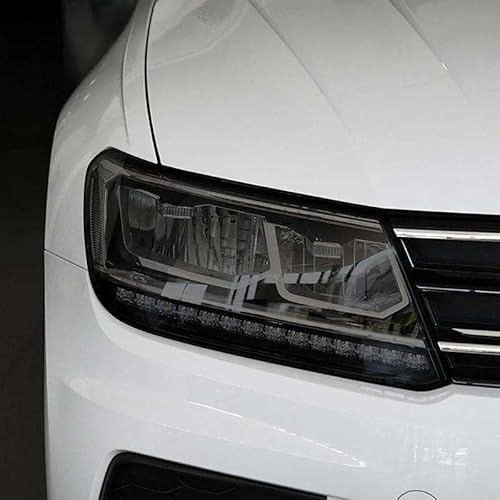 車用ヘッドライト保護フィルム スモークブラック 透明TPUステッカー VW フォルクスワーゲン ティグアン 2017-2019 アクセサリー