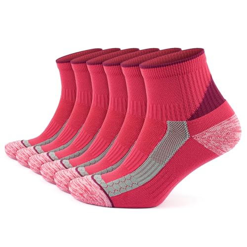 Image of GoWith 2-3 Pairs Quarter Running Socks for Men & Women, Athletic Anti-Blister Cushioned Seamless Padded Ankle Socks