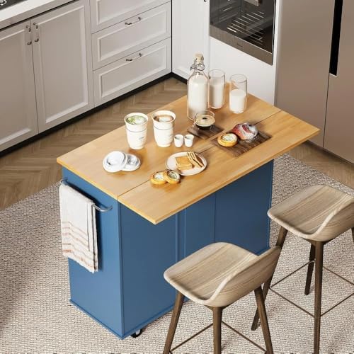 Chariot de cuisine roulant avec plaque rabattable pliable, chariot de service portable avec grand espace de rangement pour un usage domestique et commercial