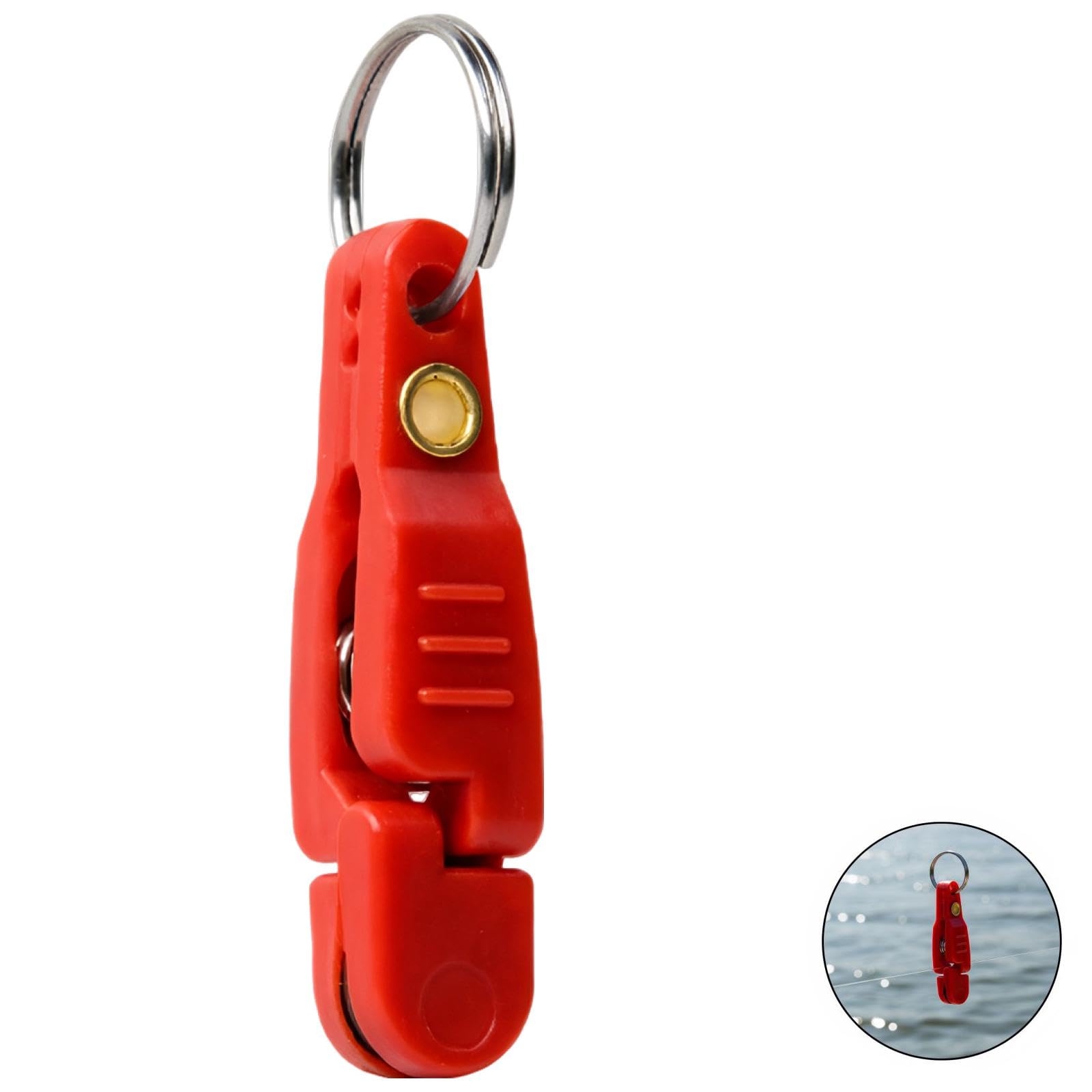 25 STK. Fishing Release Clip Set, 48 x 11 x 10 mm ABS rot, Trolling-Line Side Planer Clips, Heavy-Duty Snap-Release-Gerät für Lure Trolling, Angelzubehör für Köderführung und Befestigung