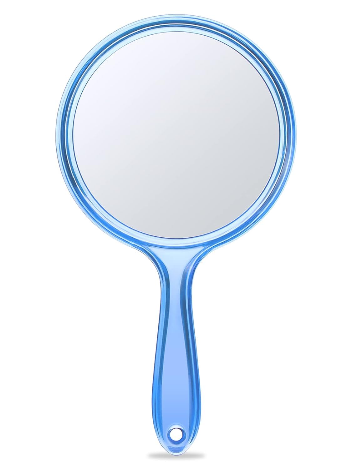 SVS ONLINE Hand Mirror Double Sided 1X 5X Magnifying – Transparent Round Plastic Mirror 5 Inch – Lightweight Handheld Makeup Mirror for Women & Men (Blue)-image-22