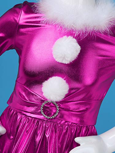 Disfraz de danza metálico para niñas color rosa talla 10 miniatura 7