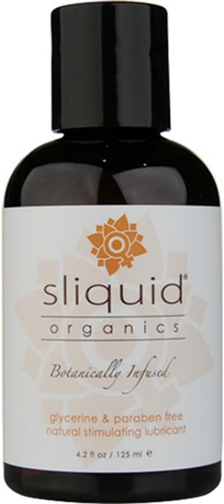 Sliquid Organics Water-Based Lube - Aloe Vera Leaf Infused with Organic Oils & Botanicals, Natural Lubricating Gel for Women/Men/Couples, Unscented, 8.5 Fl Oz (Pack of 2)