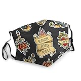 old school tattoo font name  Old School Tattoo Stickers Collection Isolierte Rockabilly Gesichtsmaske für Mundmaske Anti-Staub auf weißem Hintergrund Display Sun-Proof Fashion Bandana Kopfbedeckung