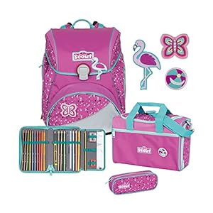 Scout Alpha Schulranzen Set 4-TLG. Flamingo