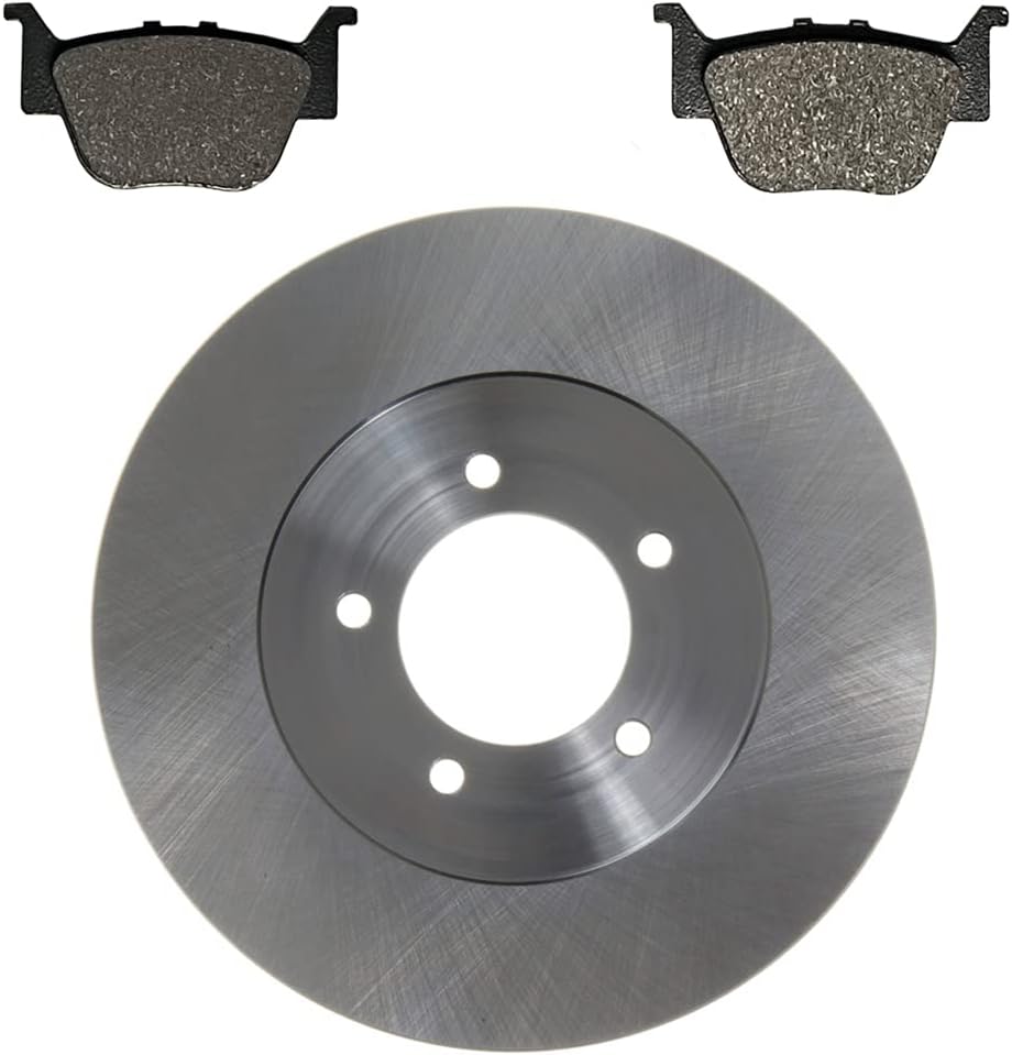 Rear Disc Brake Rotor & Semi-Metallic Pads for Honda Rancher 420 4x4 IRS fits 2009-2021 models