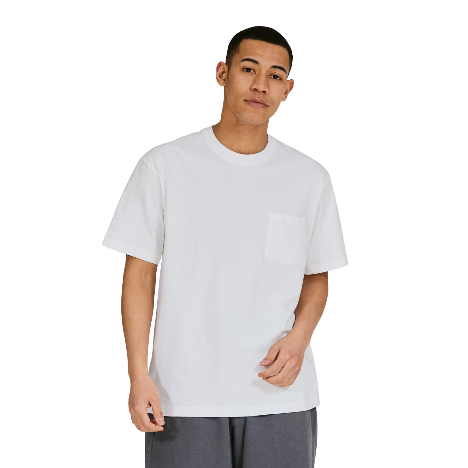 Tシャツ 半袖 丸首 綿100% 丸胴仕様 タグレス仕様 ビーフィポケットTシャ…